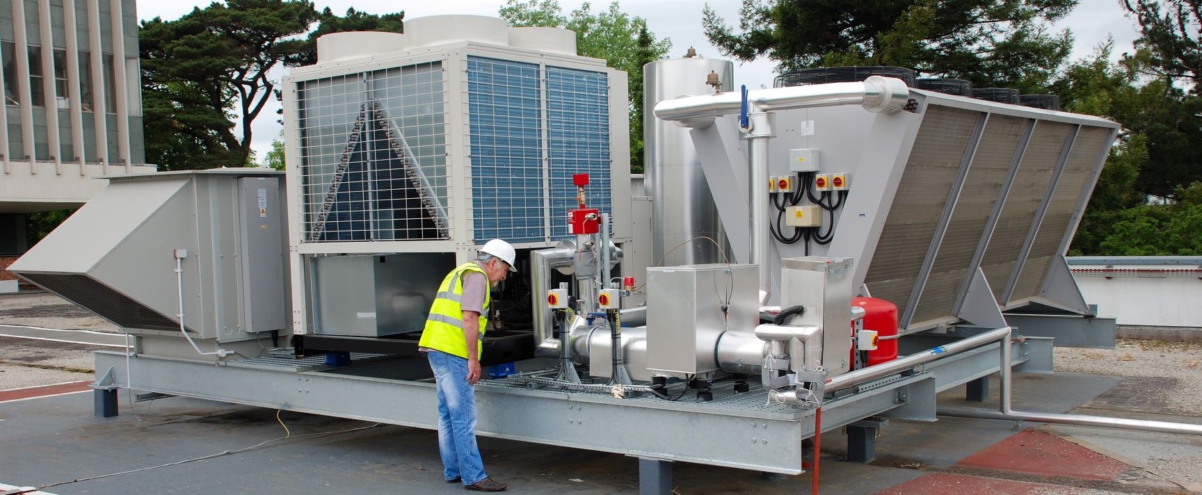 Engineer inspecting equipment